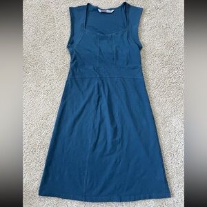 Athleta Blue Athletic Dress Built In Shelf Bra Organic Cotton Size Small